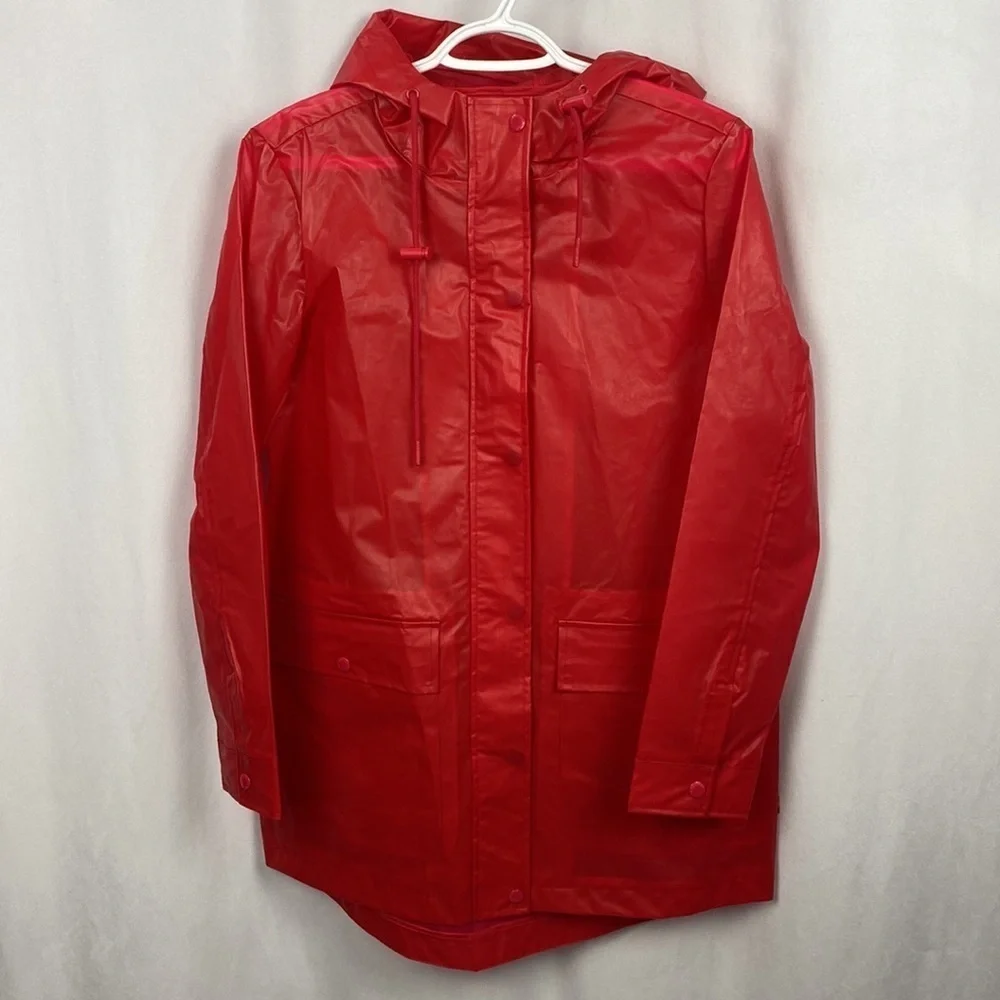 Levi's® Red Translucent Rain Jacket - Size Small - Picture 2 of 12